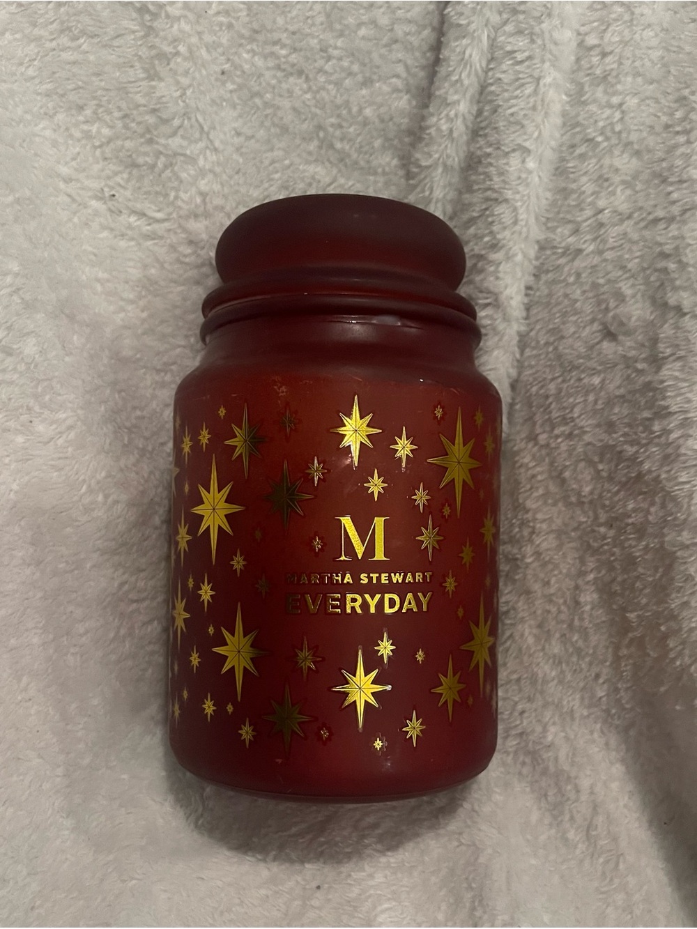 Martha Stewart Everyday Red Holiday Spice Cider Scented Jar Candle